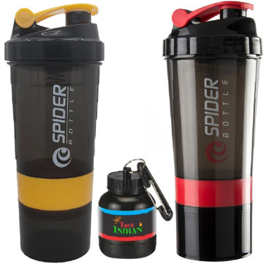 TRUE INDIAN 500 ml Plastic Shaker(Pack of 3, Red)