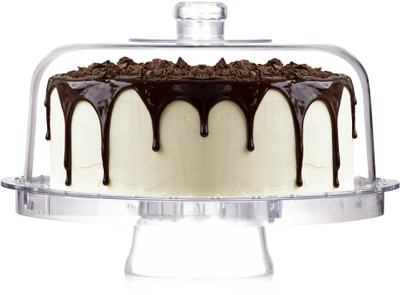 SPEACK Premium Quality Cake Stand Plastic Cake Server(Clear, Pack of 1)