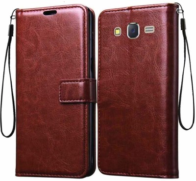 Slugabed Flip Cover for Samsung Galaxy J5 2015 J500, Samsung Galaxy On5, Samsung On5 Pro(Brown, Cases with Holder, Pack of: 1)