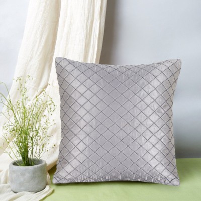 Mezposh Satin, Polyester Cushions Cover(40 cm*40 cm, Grey)