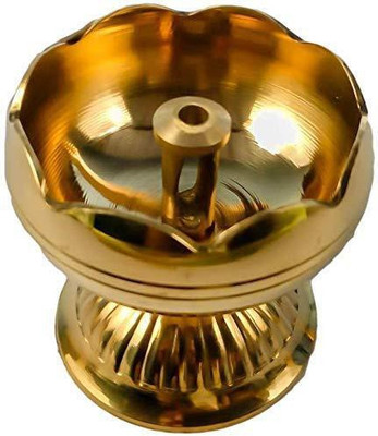 SHRI ANAND Pure Brass Akhand Tomato Design table diya(Height: 1.5 inch)Set of 2 Brass Table Diya(Height: 1.5 inch)