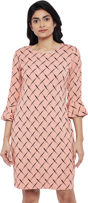 Annabelle by Pantaloons Women A-line Pink Above Knee/Mid Thigh Length Dress