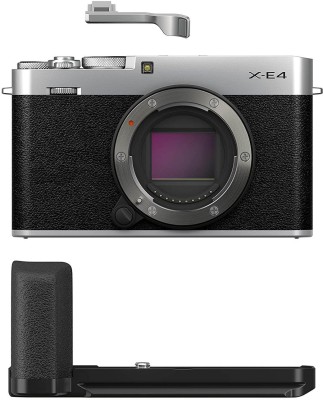 FUJIFILM X-Series X-E4 Mirrorless Camera Body with Accessories - Metal Hand Grip (MHG-XE4) and Thumb Rest (TR-XE4)(Silver)
