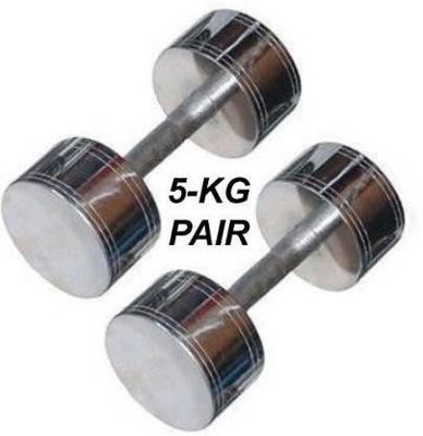 LCARNO Set of 5kg x2pcs Steel Dumbbell Fixed Weight Dumbbell(10 kg)