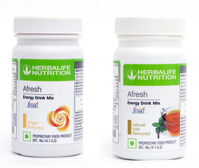 HERBALIFE Afresh Energy Drinks Mix Ginger + Tulsi Flavour (1+1 ) Energy Drink(2x50 g, Ginger, Tulsi Flavored) HERBALIFE Afresh Energy Drinks Mix Ginger + Tulsi Flavour (1+1 ) Energy Drink(2x50 g, Ginger, Tulsi Flavored)