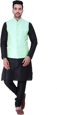 HUZUR Men Kurta Pyjama Ethnic Jacket Set