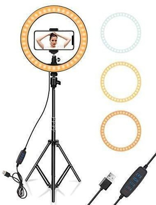 MECKWELL 8 INCH Selfie Ring Light Remote Control 3 Light Modes 11 Level Brightness Dimmable 3 Modes For Live Strieaming, LED Makeup Ring Light Ring Flash(Black, White)