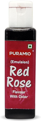 PURAMIO Flavour with Colour (Emulsion), Red Rose Liquid Food Essence(50 ml)