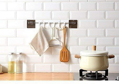 V Creation Magic Sticker Series Self Adhesive Hook Rail Bar for Kitchen and Bathroom Hook Rail 6(Pack of 1)