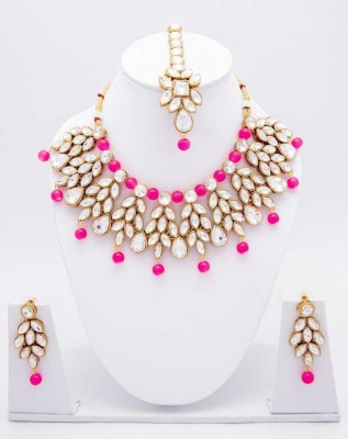 CATALYST Stone, Crystal Gold-plated Pink Jewellery Set(Pack of 1)