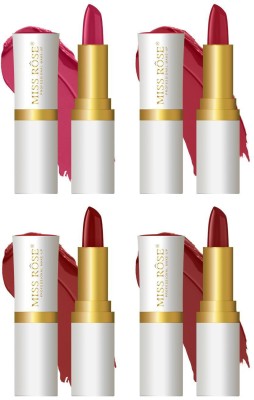 MISS ROSE Matte Creamy Long Lasting Lipstick 7301-028I 11,14,18,19(Multicolor, 50 g)