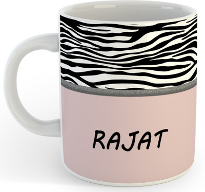 P89M RAJAT Name Ceramic Coffe (330 Ml) Ceramic Coffee Mug(330 ml)