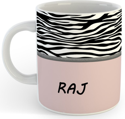 P89M RAJ Name Ceramic Coffe (330 Ml) Ceramic Coffee Mug(330 ml)