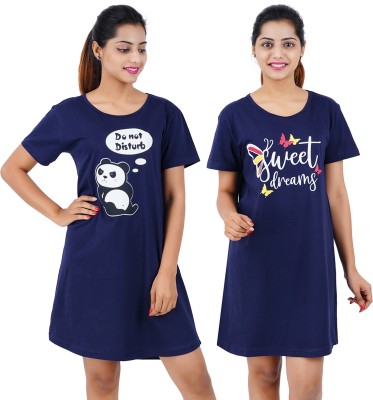 Buy That Trendz Women Nightshirts(Blue)