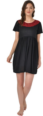 Klamotten Women Maternity/Nursing Nighty(Black)
