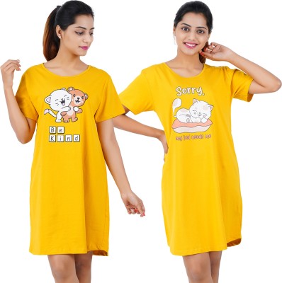 Buy That Trendz Women Nightshirts(Yellow, Yellow)