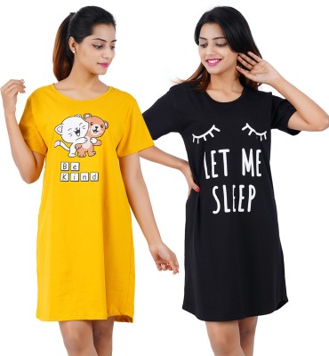 Buy That Trendz Women Nightshirts(Yellow, Black)