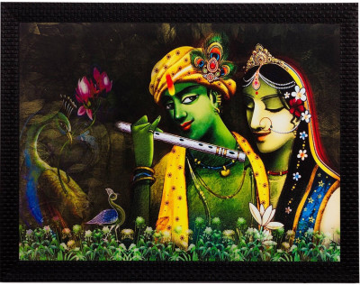 Darsh Craft Radha Krishna Photo Frame Digital Reprint 8 inch x 10 inch Painting(With Frame)