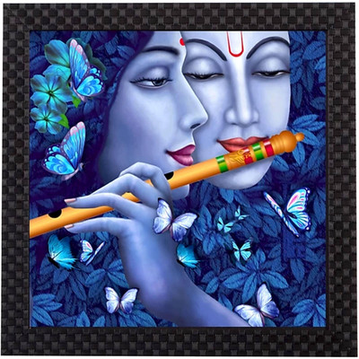 Darsh Craft Radha Krishna Photo Frame Digital Reprint 9 inch x 9 inch Painting(With Frame)