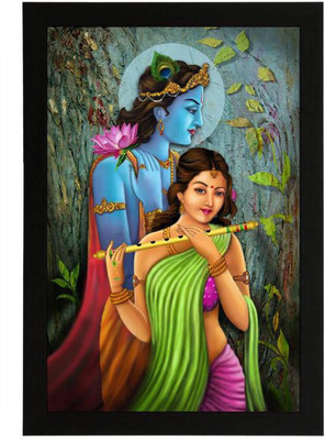 Darsh Craft Radha Krishna Photo Frame Digital Reprint 10 inch x 8 inch Painting(With Frame)