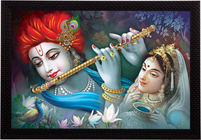 Darsh Craft Radha Kishan Photo Frame Digital Reprint 8 inch x 10 inch Painting(With Frame)