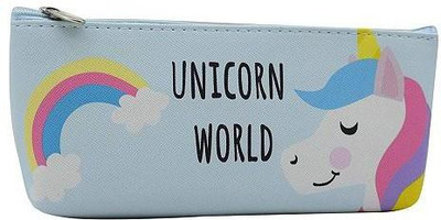 UNIBOX 1 Pouch Art Artificial Leather Pencil Box(Set of 1, Blue)