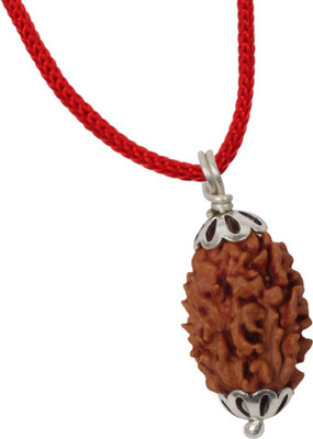 3SIX5 Three Face/ Mukhi Rudraksha Pendant with Lab Certificate Silver Wood Pendant