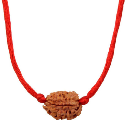 3SIX5 3 Mukhi Rudraksha / Three Face Rudraksha With Lab Certificate Wood Pendant