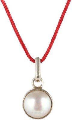 3SIX5 Moti Pearl Pendant | 5.25 Ratti Moti (Pearl) Pendant in Silver Coated Metal With Lab Certificate Pearl Stone Pendant