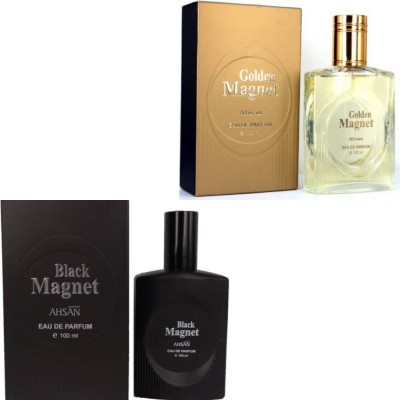 Ahsan BLACK MAGNET(1 x 100 ml) & GOLDEN MAGNET( 1 x 100 ml) Eau de Parfum - 200 ml (For Men & Women) Eau de Parfum  -  200 ml(For Men & Women)