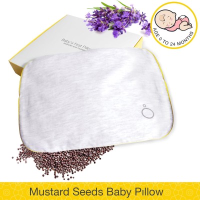 Omved SMALL Baby Pillow Head Rai Takiya Mustard Seeds Solid Baby Pillow Pack of 1(White)