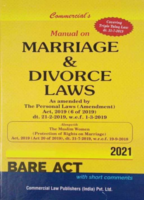 Manual On MARRIAGE AND DIVORCE LAWS - 2021 EDITION BARE ACT COMMERCIAL(Paperback, Commercial)