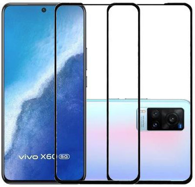 HOBBYTRONICS Edge To Edge Tempered Glass for VIVO X60(Pack of 2)