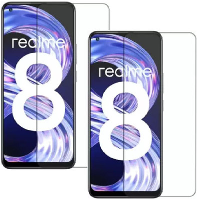 ISAAK Tempered Glass Guard for Realme 8(Pack of 2)