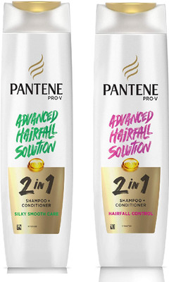 PANTENE Advance hair fall solution silky smooth care+hairfallcontrol 2in1 shampoo+conditioner pack of 2(680 ml)