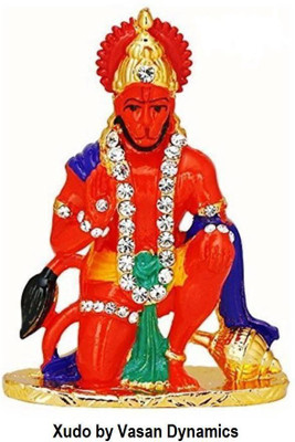 Kulin Hanuman Statue /Murti/ Idol Marble Finish (Polyresin, Clear) Decorative Showpiece  -  7.5 cm(Brass, Orange, Gold)
