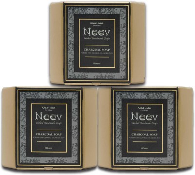 Neev Herbal Handmade Charcoal Soap (100gms) - Set of 3(3 x 100 g)