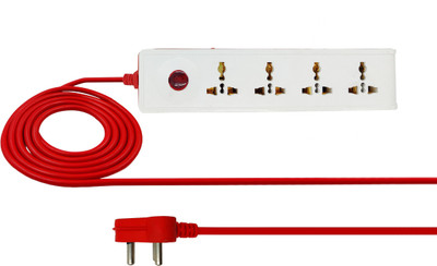 Hillgrove Power Extension Board with 4 Universal Socket and 1 Switch with 5 Meter Long Cable Surge Protector for Home/Computer/Fridge 4 Socket Extension Boards(White) Hillgrove Power Extension Board with 4 Universal Socket and 1 Switch with 5 Meter Long Cable Surge Protector for Home/Computer/Fridge 4 Socket Extension Boards(White)
