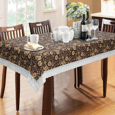 Flipkart SmartBuy PVC 6 Seater Printed Table Cover(Brown)