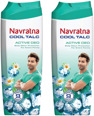 Navratna Cool Talc Active Deo - 2 x 100 g Packs(2 x 100 g)