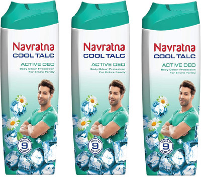 Navratna Cool Talc Active Deo - 3 x 100 g Packs(3 x 100 g)