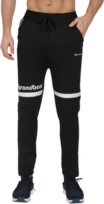mgrandbear Solid Men Black Track Pants