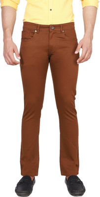 white apple jns Slim Fit Men Brown Trousers