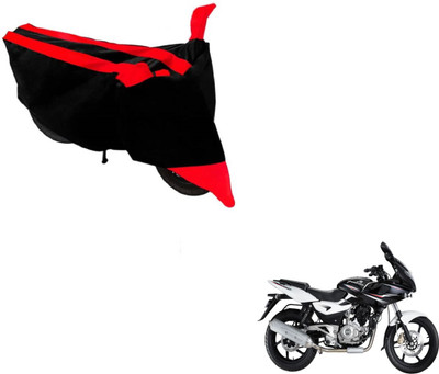 MOCKHE Two Wheeler Cover for Bajaj(Pulsar 220 DTS-i, Black, Red)