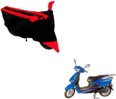 MOCKHE Two Wheeler Cover for Hero(E Scoot, Black, Red)