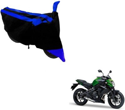 MOCKHE Two Wheeler Cover for Kawasaki(Z250, Black, Blue)