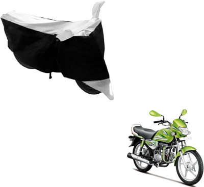 MOCKHE Two Wheeler Cover for Hero(HF Deluxe, Black, White)