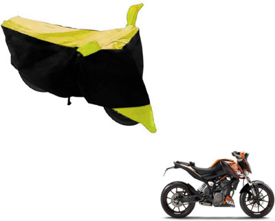 Amanzo Two Wheeler Cover for KTM(Duke 200, Black, Yellow)