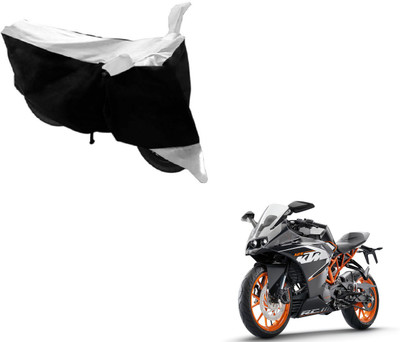 MOCKHE Two Wheeler Cover for KTM(RC 390, Black, White)