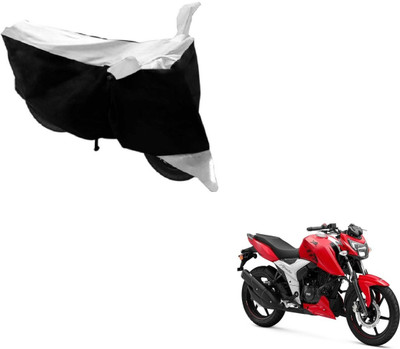 NIKS Two Wheeler Cover for TVS(Apache RTR 160, Black, White)